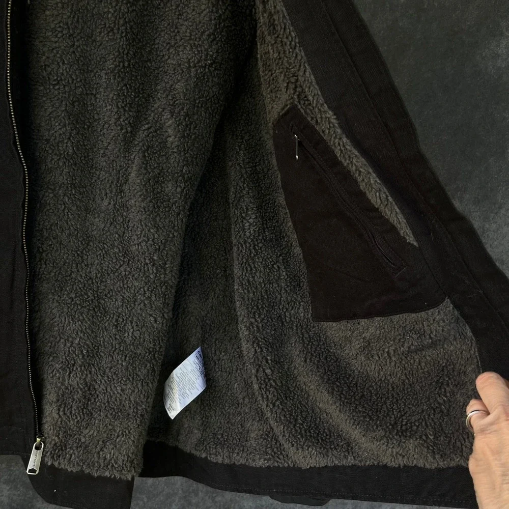 Carhartt Mens 3X Black Sherpa Lined Jacket‎ Loose Fit Heavyweight Work Utility